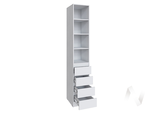 Шкаф Мадрид 0;4 с 4 ящ. без ручек (белый)