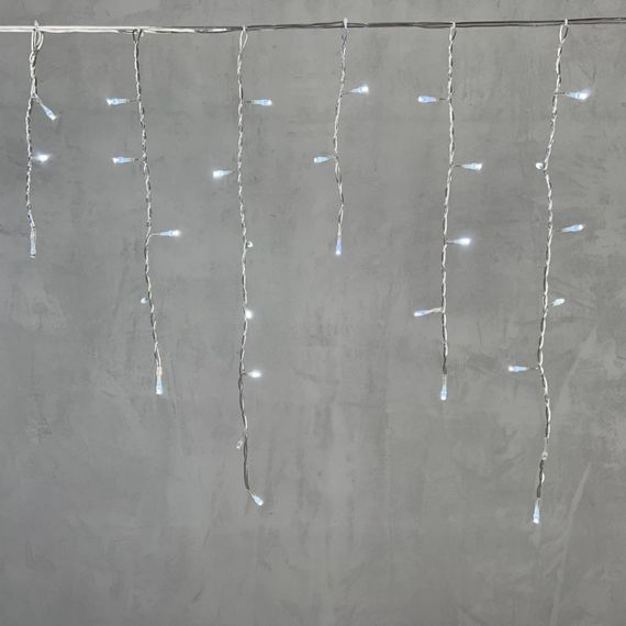 Светодиодная бахрома 4,9*0,5 м., 240 белых LED ламп, мерцание, прозрачный провод ПВХ, Beauty Led (PIL240BLW-10-2W)
