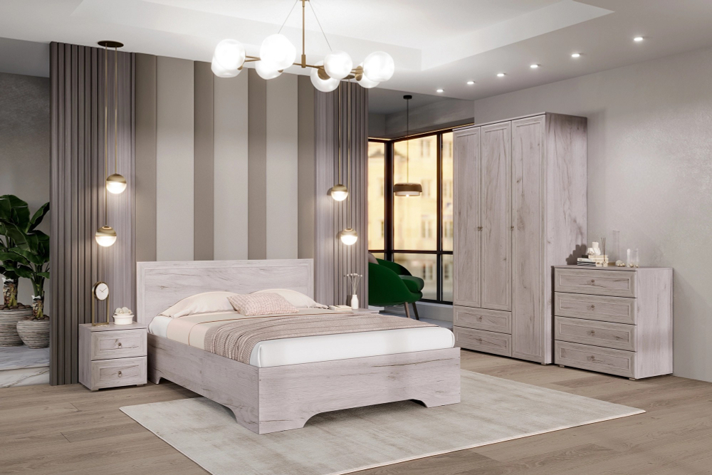 Модульная спальня "Алисия" Крафт Серый