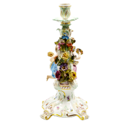 Пара подсвечников. Времена года. Meissen (Мейсен). Фарфор. Германия. XIX в.