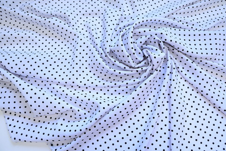 Вискоза белая в черный мелкий горох