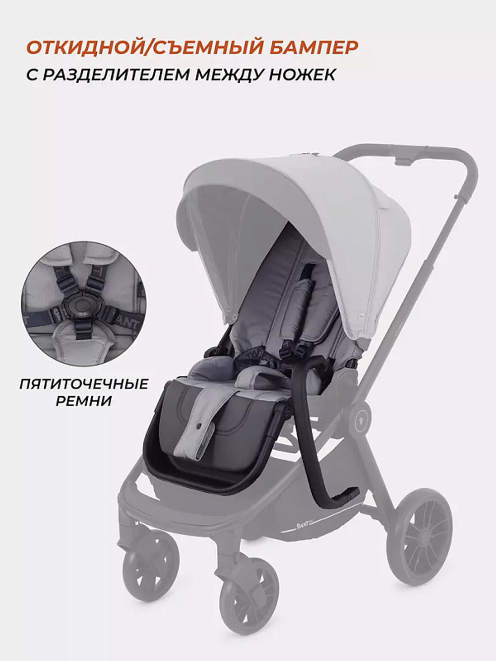 Детская прогулочная коляска Rant basic Energy Grey 2024