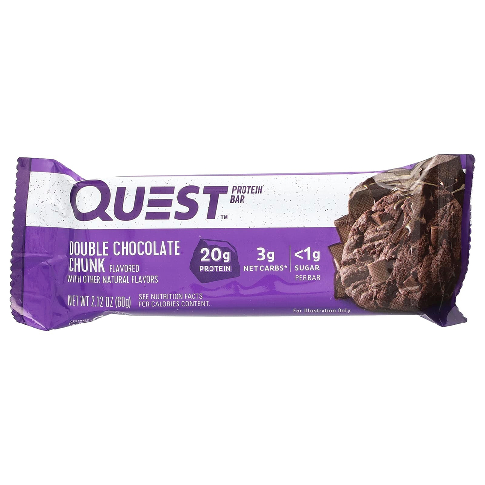 Quest Nutrition, Протеиновый батончик, двойные кусочки шоколада, 12 батончиков, 60 г (2,12 унции)