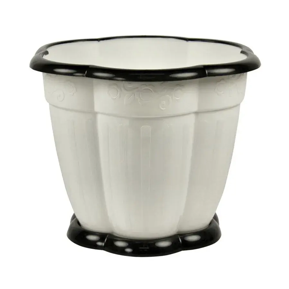 Горшок цветочный Восторг 3л с поддоном белый (комплект 25 шт)