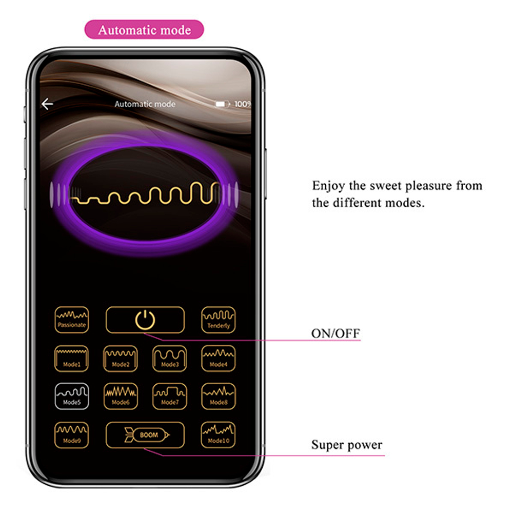 Фиолетовый вибратор для стимуляции точки G с управлением через приложение Pretty Love Billy BI-300051HP