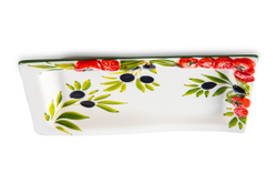 Блюдо с изгибом 25х12см Edelweiss Томаты и оливки