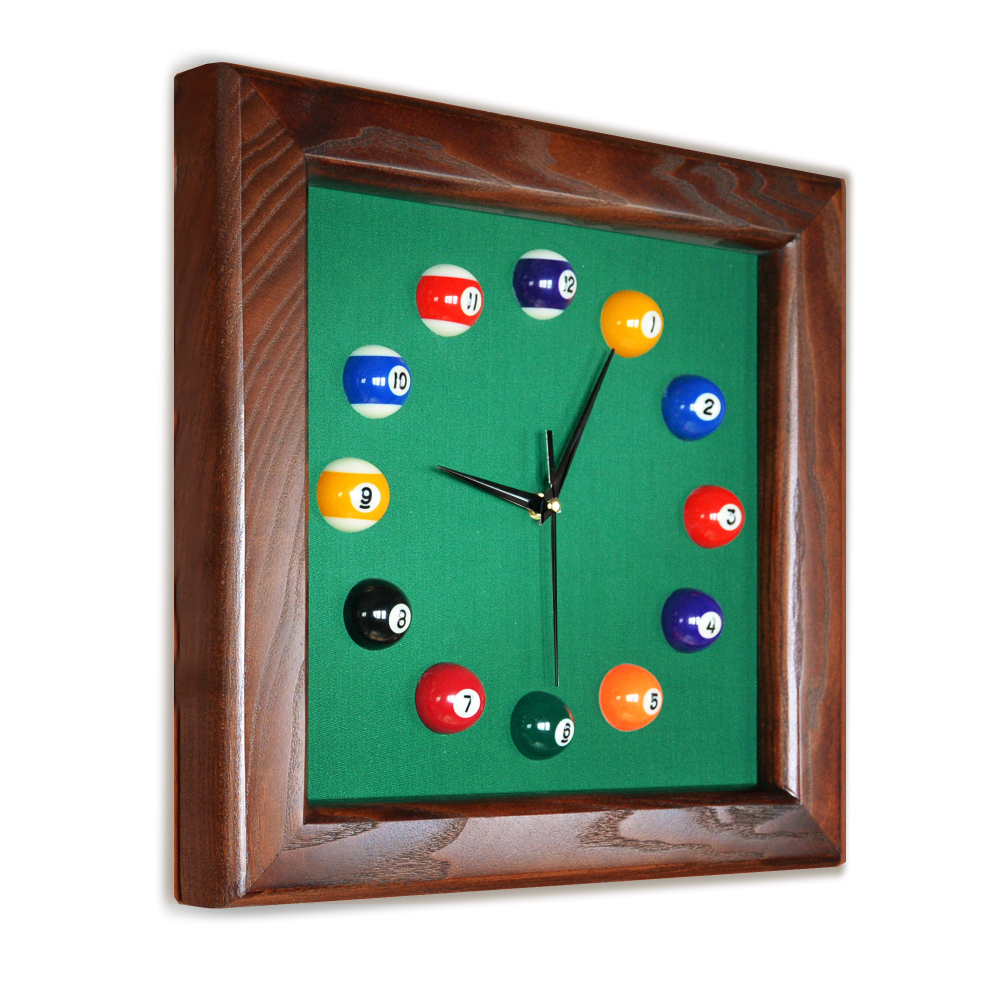 *Часы Квадрат ясень/сукно (№ 1)