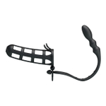 Насадка с ребристым анальным плагом Hercules intence anal stimulation (Цвет: черный)