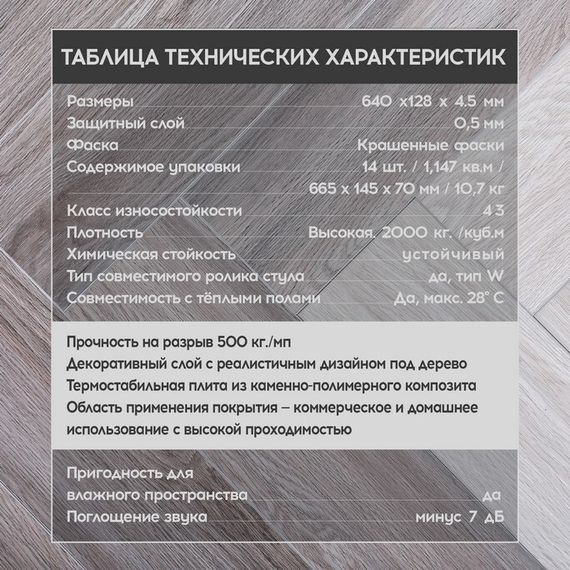 SPC ламинат I-Floors Herringbone - Дуб Розенбург