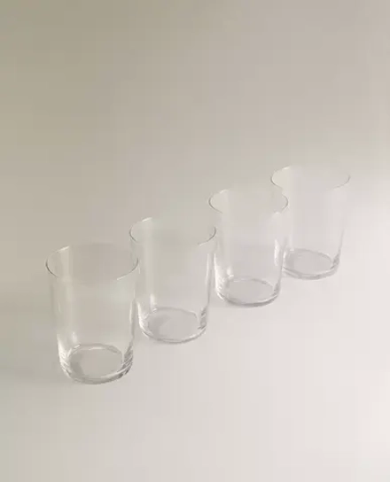 ZARA HOME ВЫСОКИЕ СТАКАНЫ ИЗ СТЕКЛА (НАБОР ИЗ 4 ШТ.), ПРОЗРАЧНЫЙ