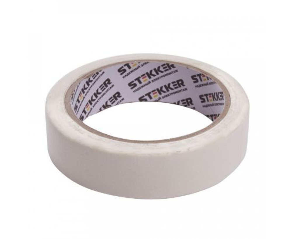 Малярная лента 24 мм, длина 25 м, на бумажной основе, белый Stekker INTP7-24-25 39150, Упаковка 9 штук