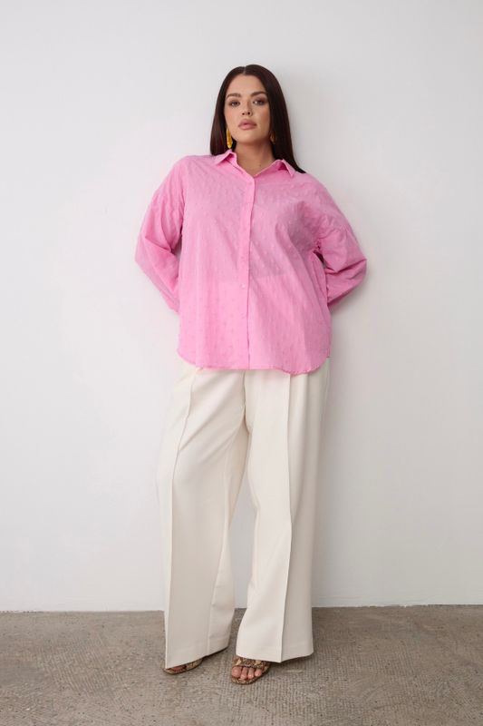 Рубашка в мушку, розовый