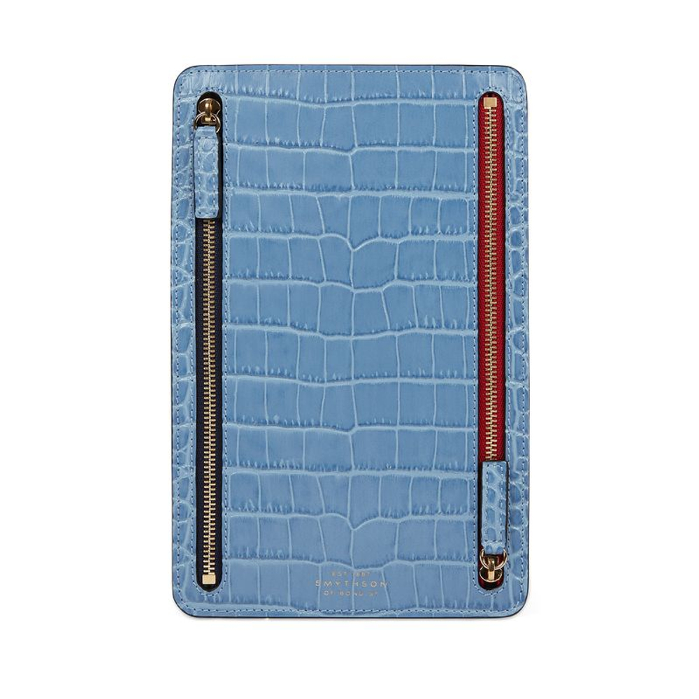 Smythson Кейс для документов Multi-Zip Case in Mara, Cerulean