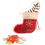 Резинки для волос силиконовые «Новый Год- Валенок», цвет микс, 250шт, 17,5*15 см