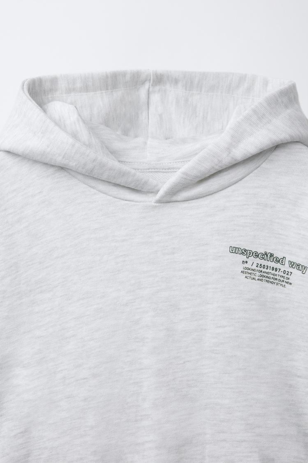 ZARA ТОЛСТОВКА С КАПЮШОНОМ, СЕРЫЙ С МЕЛАНЖЕВЫМ ЭФФЕКТОМ