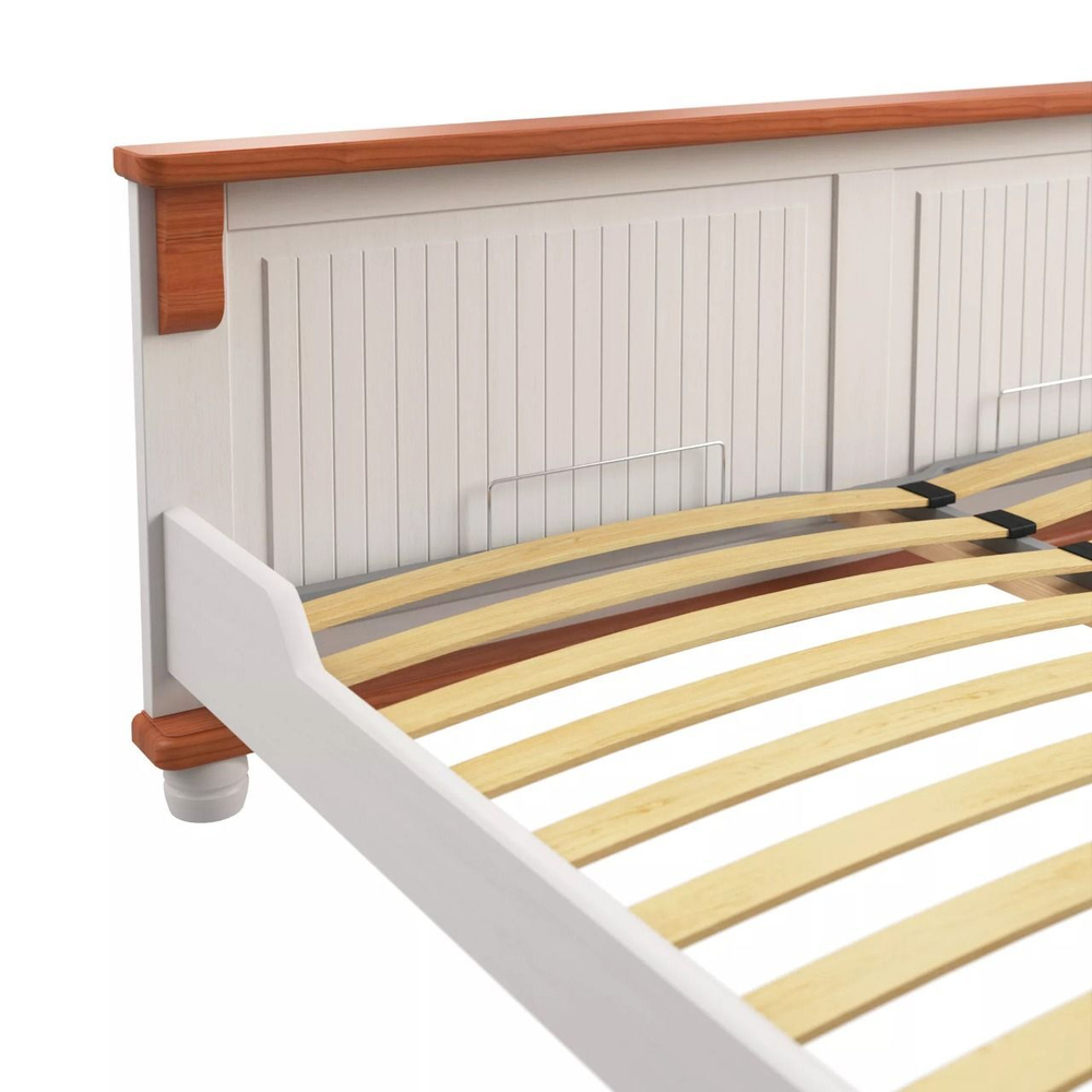 Кровать Адель 160х200, белый/черри