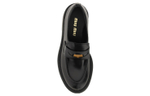 MIU MIU Leather Platform Shoes Women"s Black