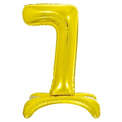 Цифра фольга №7 Золото на подставке воздух 81см