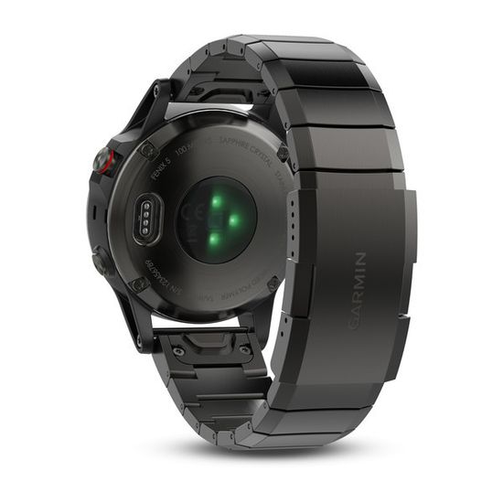 Умные мужские спортивные часы Garmin Fenix 5 Sapphire - серые с металлическим браслетом 010-01688-21