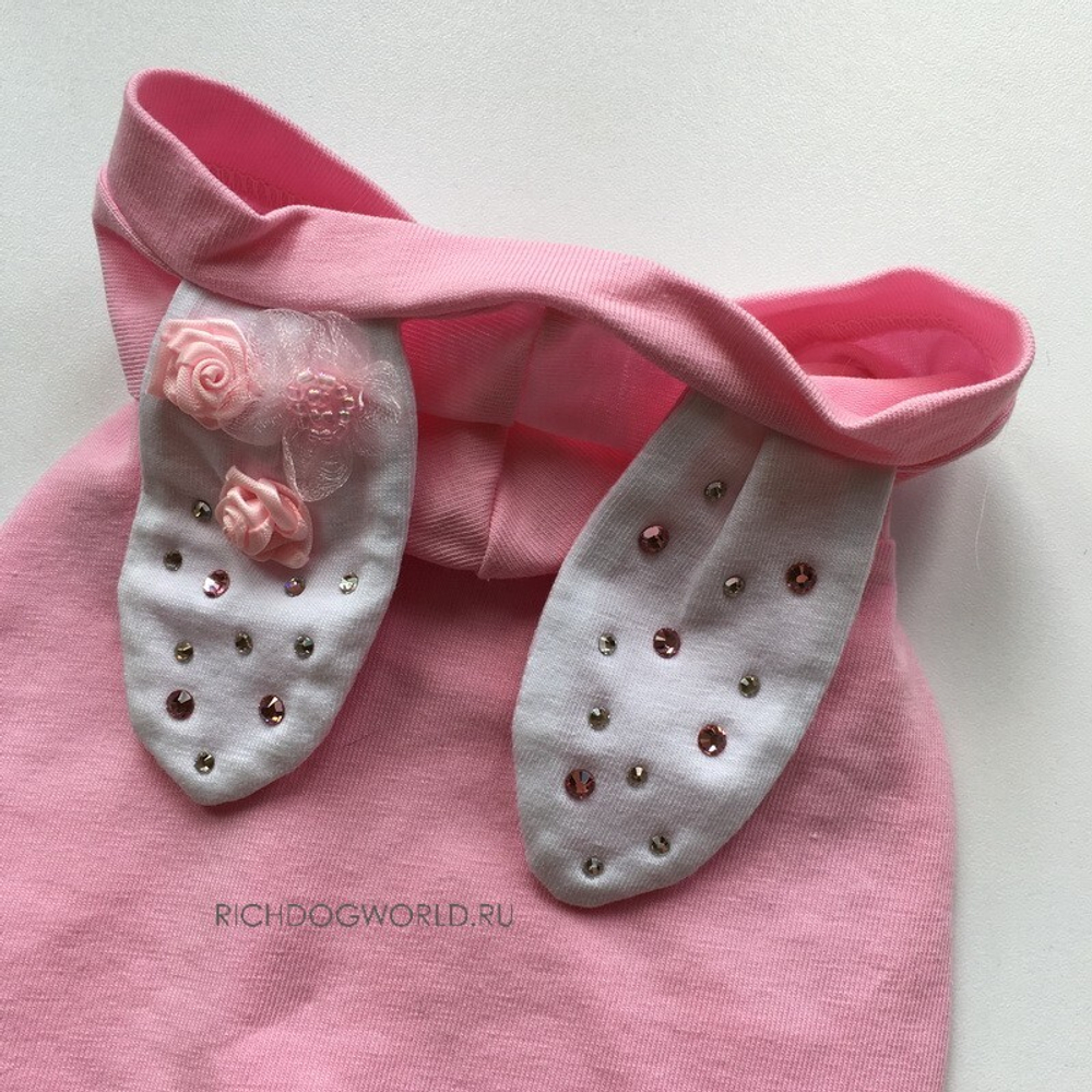 PP306 Кофточка с капюшоном для собак, розовая "For Pets Only -Bunny Love PinkT-Shirt" (Италия)