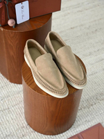 Темно-бежевые лоферы Loro Piana Summer Walk с плетением по периметру