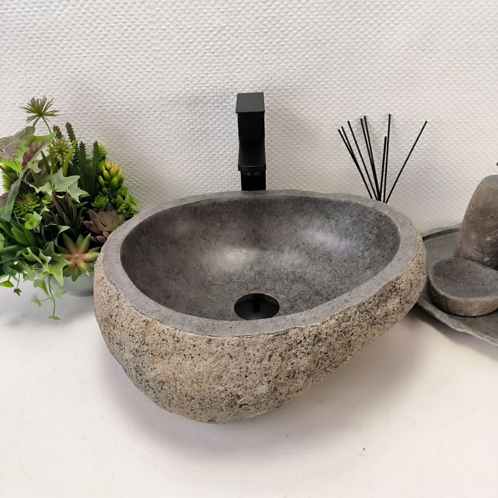 Раковина из речного камня RS-63562 (45*40*16) 0122
