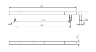 Ручка Twil, С=320, черный матовый, AQ