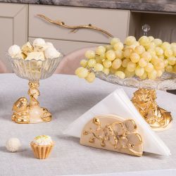 Фруктовница Зарничка Свитти Айвори с чашей из стекла