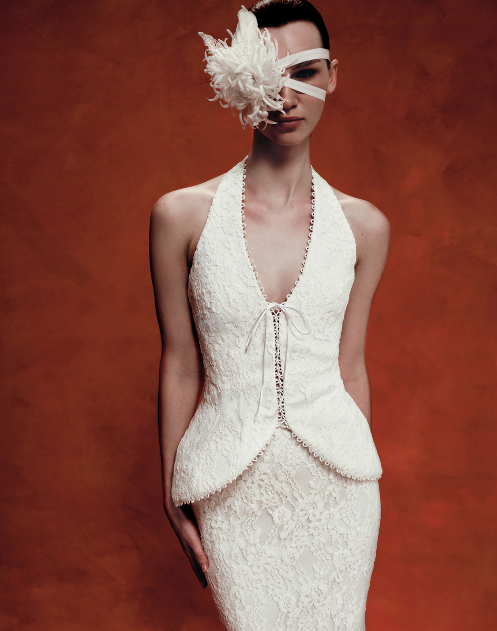 Комплект из юбки и топа из кружева