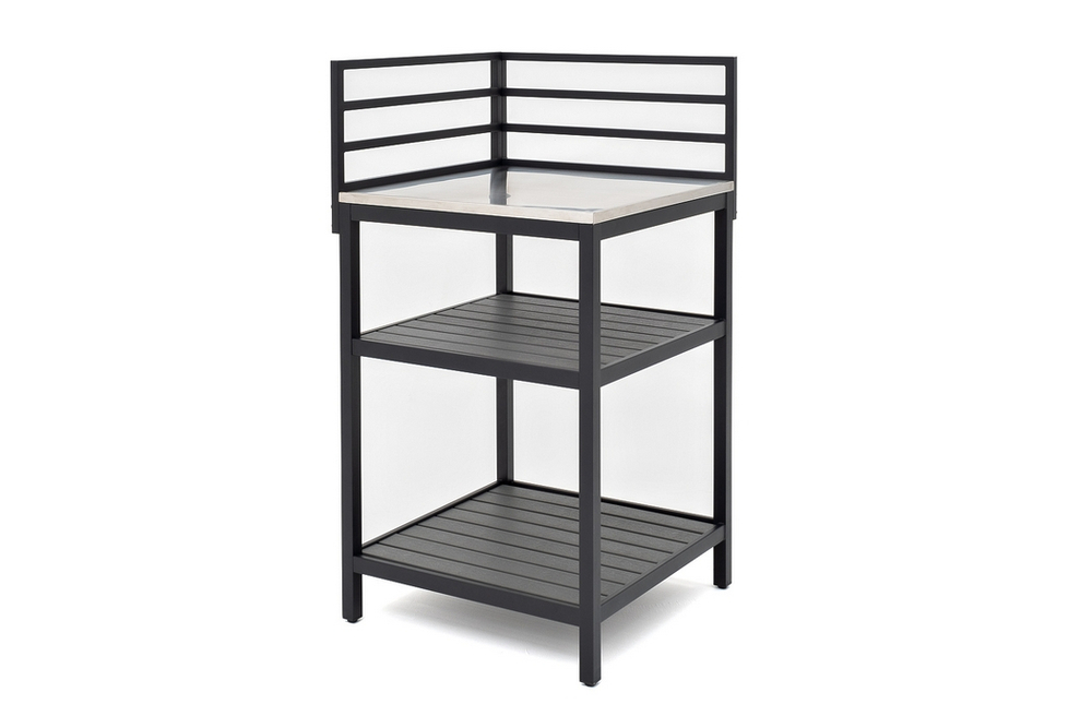 Модуль уличной кухни из алюминия Joygarden БЕЙС (угловой открытый), темно-серый графит