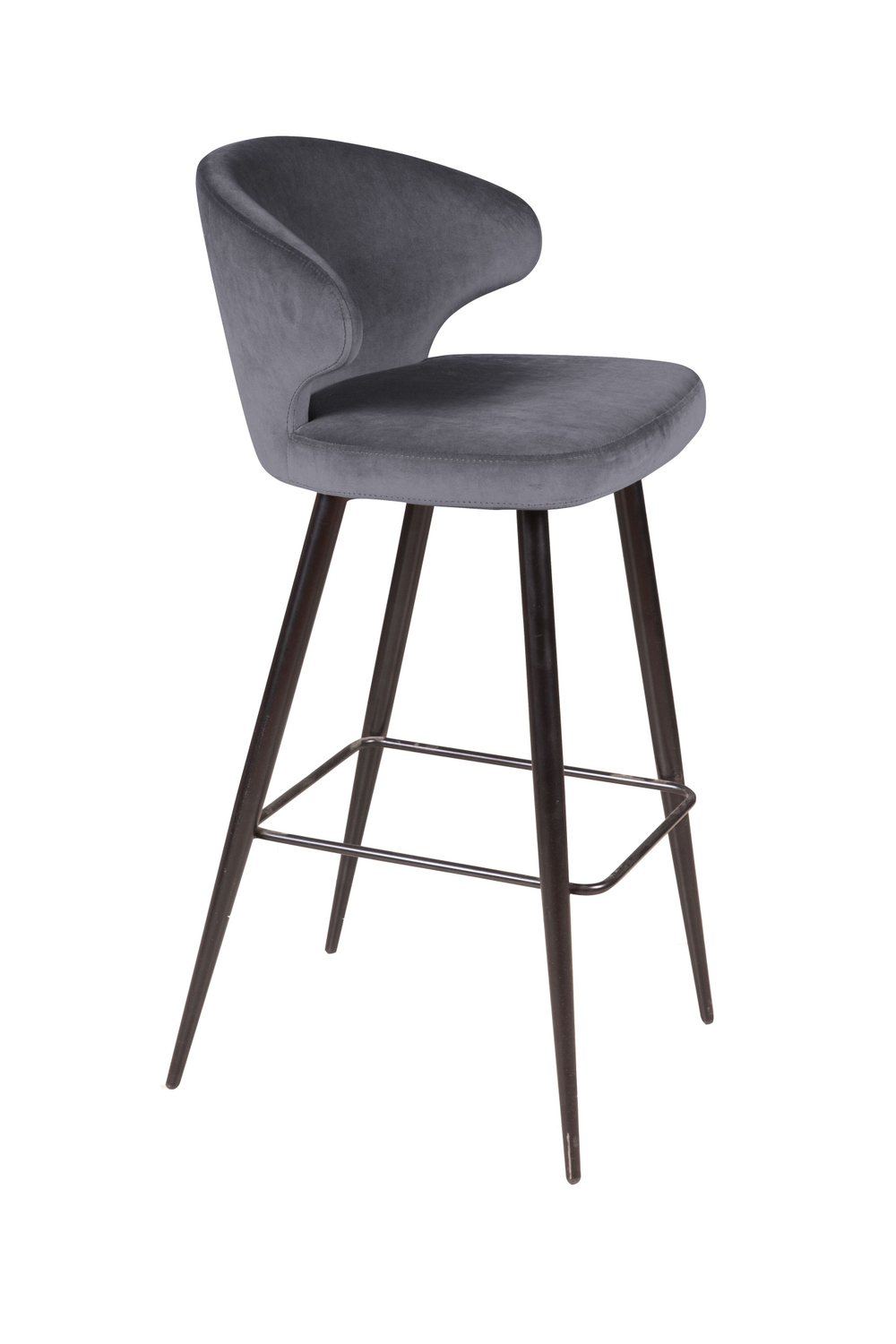 Стул барный Richard, бархат серый 27