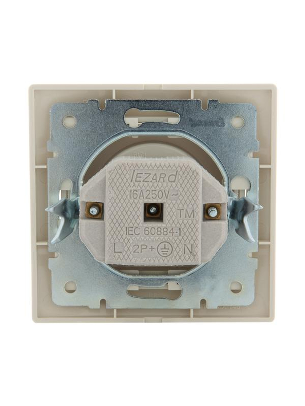 Розетка 1-м СП Mira 16А IP20 без заземл. со вставкой керамика крем. LEZARD 701-0303-121