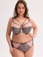 Бюстгальтер полумягкий большого размера Gaia 1318 PRIYA PU maxi графит