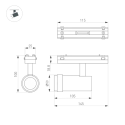 Светильник MAG-VIBE-SPOT-ZOOM-R47-10W Warm3000 (BK, 20-55 deg, 48V) (Arlight, IP20 Металл, 5 лет) 044483