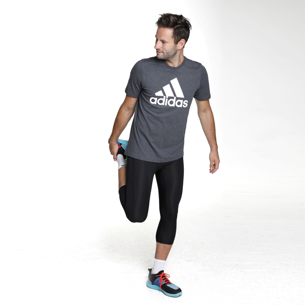 Мужское теннисное поло adidas Big Logo Single Jersey T-Shirt Men - Grey