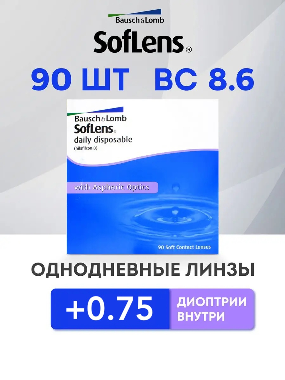 Однодневные контактные линзы SofLens Daily Disposable (уп. 90 линз)