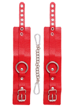 Красные мягкие кожаные оковы с люверсами