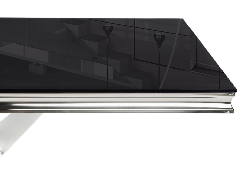 Стол стеклянный Woodville Levon 200x100x75 black