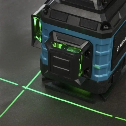 Профессиональный лазерный уровень строительный RICHDA 360 4D / Нивелир, 16 лучей с пультом управления и штативом