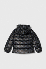Куртка демисезонная с капюшоном GUESS Черный/Серо-голубой принт (Девочка)
