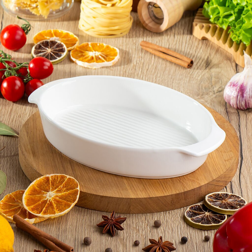 Y4-7282 Форма для запекания керамика, 22.8 см, овальная, Антарктида,