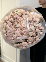 Букет моно из кутстовой пионовидной розы Бомбастик крупный бутон