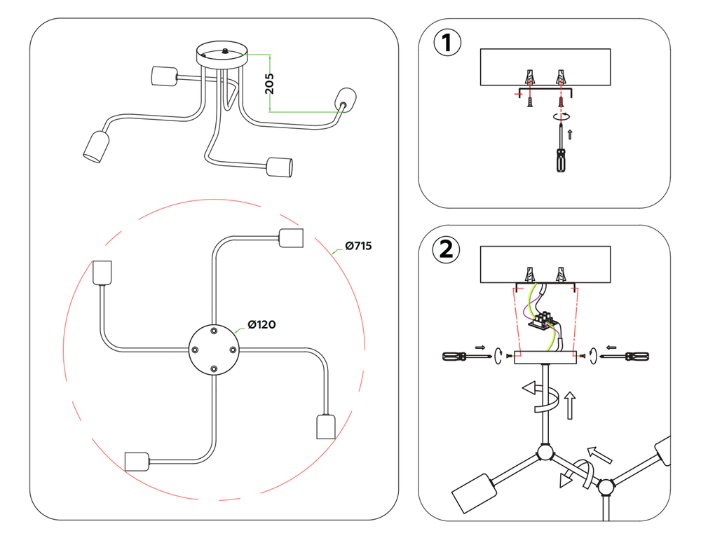 Ambrella Потолочный светильник в стиле лофт Loft TR8022