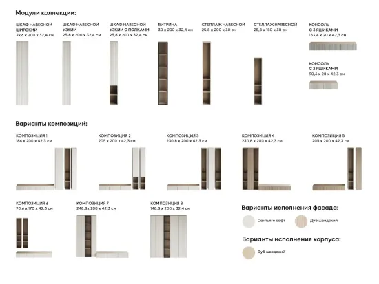 Шкаф навесной узкий с полками Canto 926866