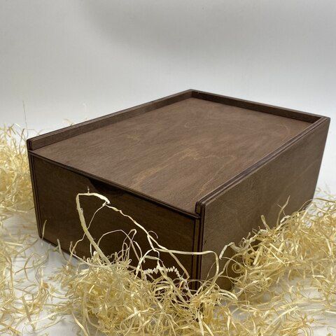 Коробка фанерная пенал, тонированный 25/18/10 см