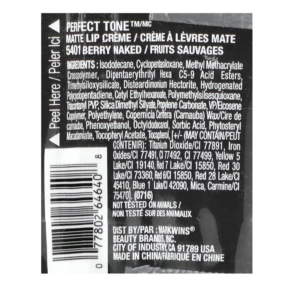 Black Radiance, Perfect Tone, матовый крем для губ, оттенок 5401 Berry Naked, 5,1 мл (0,17 жидк. унции)