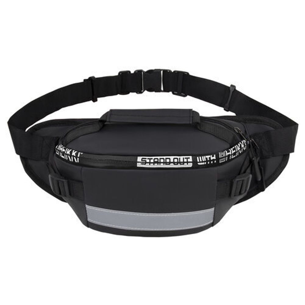 Сумка на пояс HEIKKI RIO (ХЕЙКИ), два отделения, регулируемый ремень, светоотр. элемент, 36х9х13 см, 272618