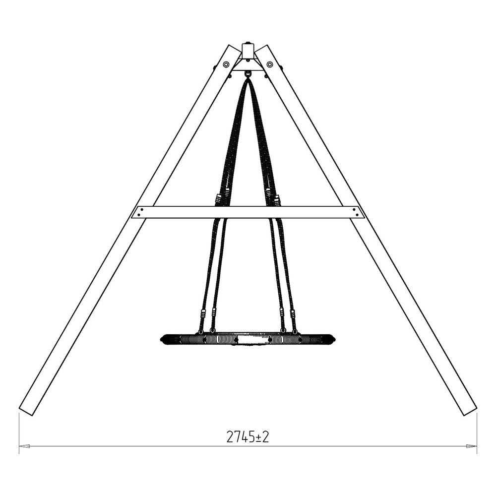 Деревянные качели с качелями гнездо 60 см и качелями гнездо 100 см