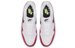 Nike Air Max 1 Rush Pink retro fashion leather fabric shock absorption non-slip wear-resistant low-cut casual running shoes men's white powder