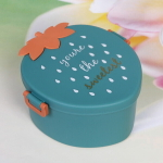 Ланч-бокс пластиковый «Клубника» (3 отделения, ложка,вилка) 17*15см, морская волна